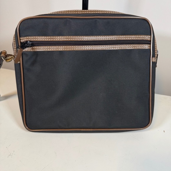 Dunhill Black Nylon Leather Trimmed Clutch Pouch Wristlet Bag with COA